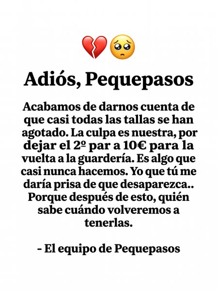 Nos hemos quedado casi sin tallas