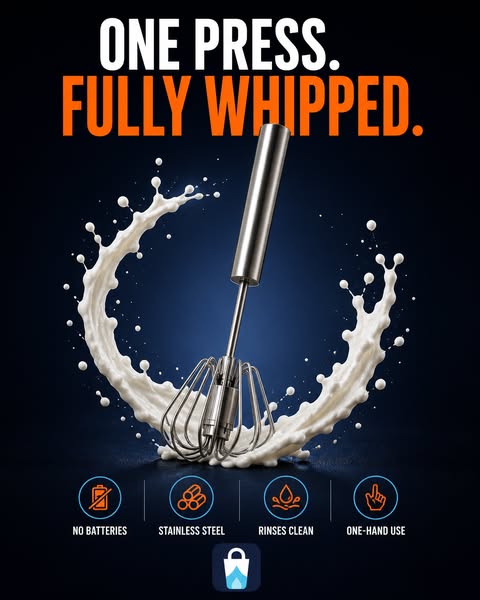 One press, fully whipped - 1+1 FREE
