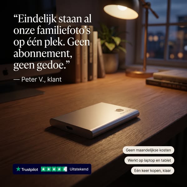 Foto’s en video’s veilig en snel opslaan.