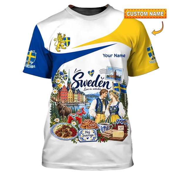 Personalized Sweden Shirt with Your Name