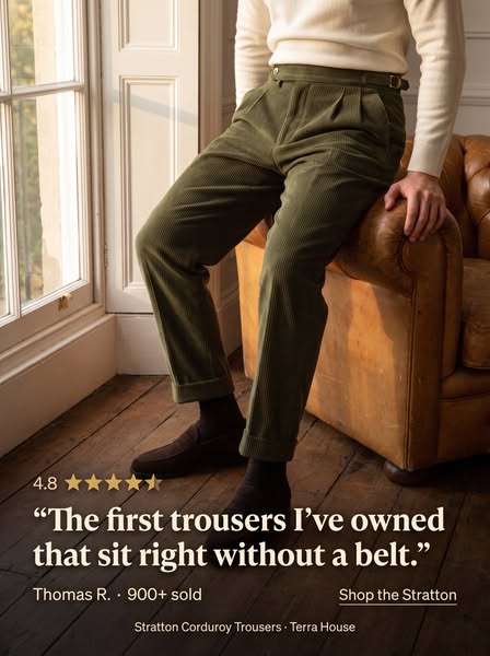 Stratton Corduroy Trousers - 50% Off