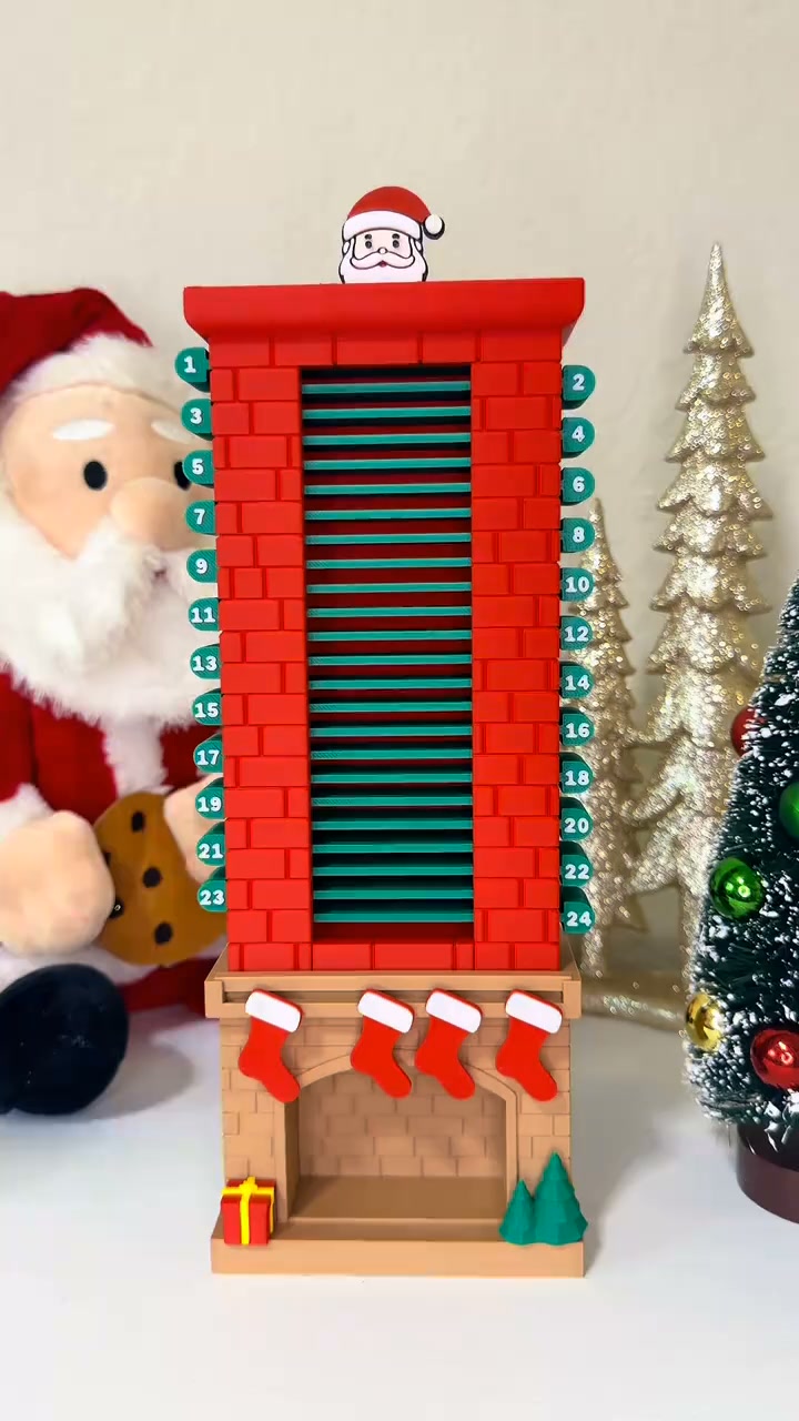 Mechanical Santa Chimney Christmas Countdown Calendar