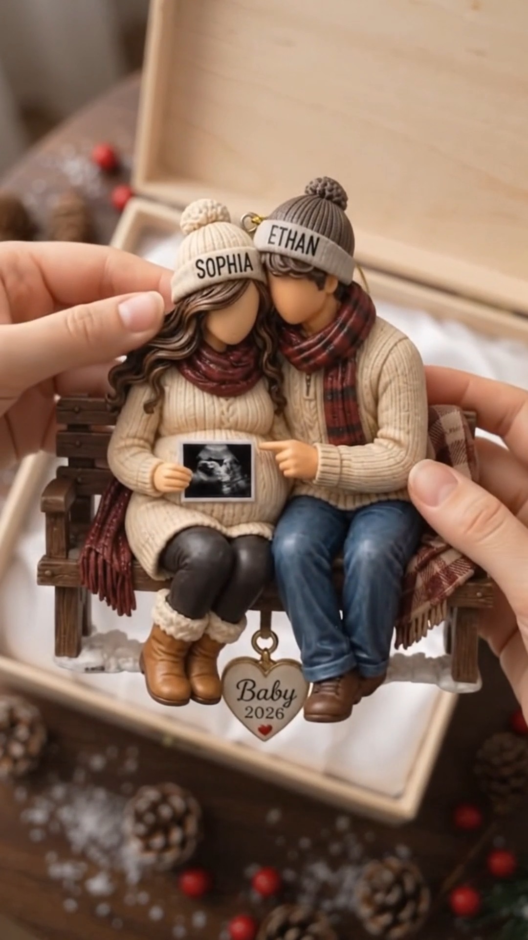 Personalized Pregnancy Christmas Ornament