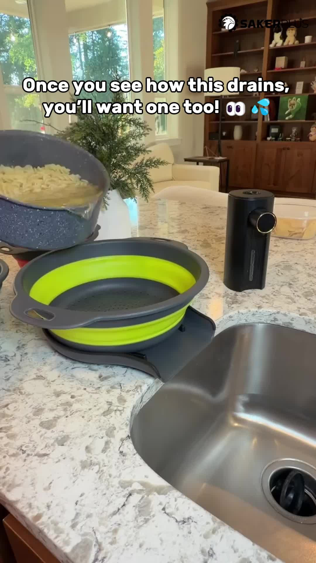 Sakerplus Collapsible Silicone Kitchen Strainer Set