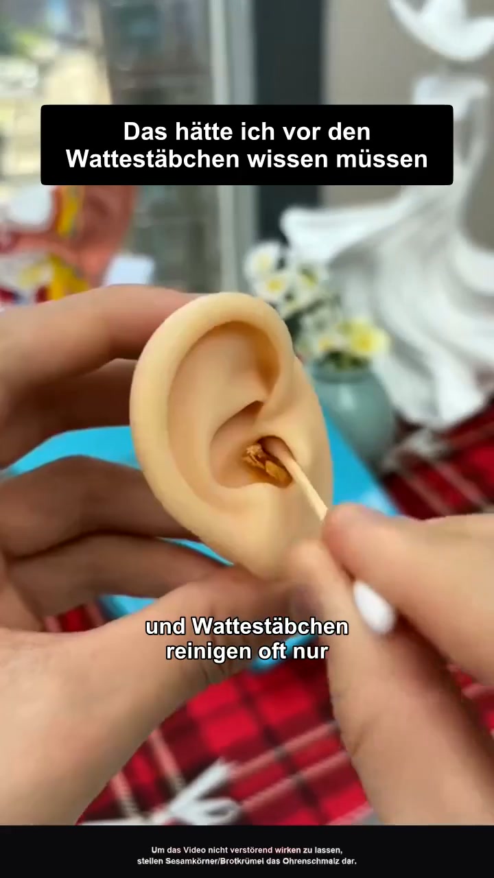 Wattestäbchen schieben Ohrenschmalz tiefer