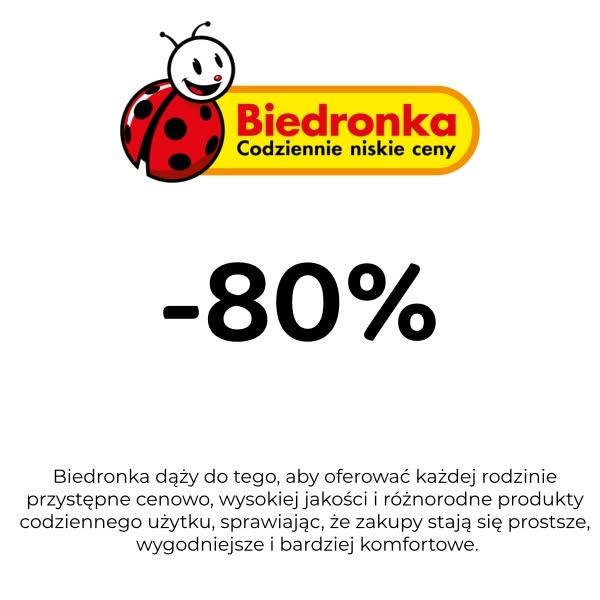 BIEDRONKA DO -80% TANIEJ!