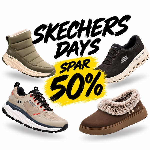 50% på Skechers
