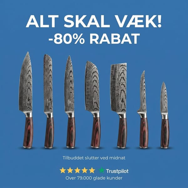 8 knive i én gaveæske