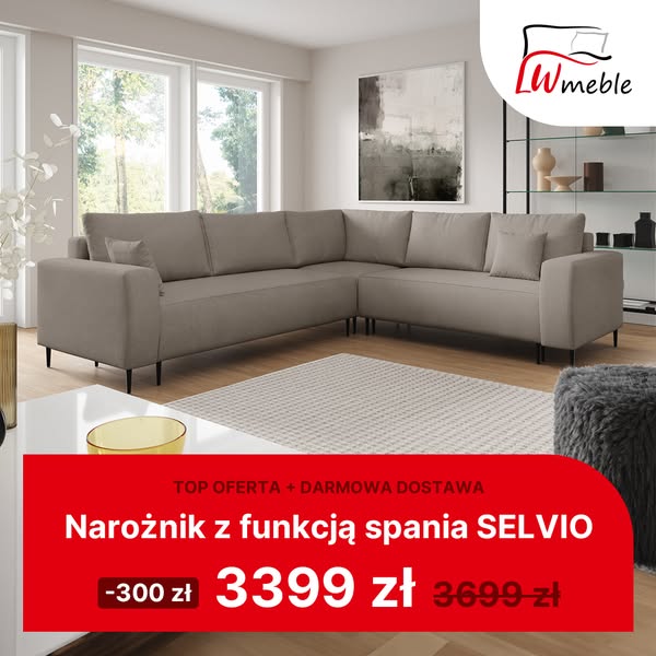 Narożnik Selvio teraz w TOP OFERCIE – tylko 3399 zł!