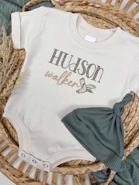 Mallard Duck Baby Outfit, Newborn Coming Home Outfit for Boy, Duck Baby Footie