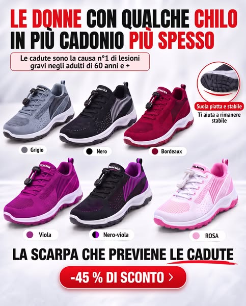 Pensata per piedi larghi e gonfi