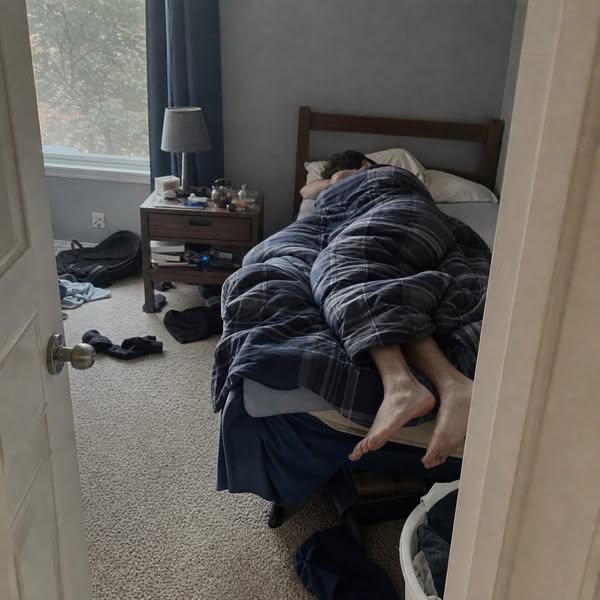 Who wakes him up when you're not there?