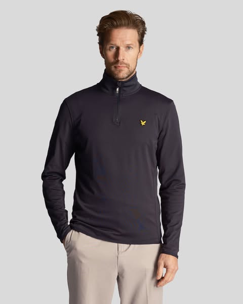 Lyle & Scott Men's Golf Technical 1/4 Zip Midlayer in Navy