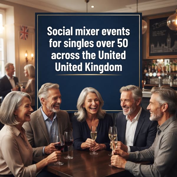 Discover more about social mixer events for singles over 50 across the United Kingdom