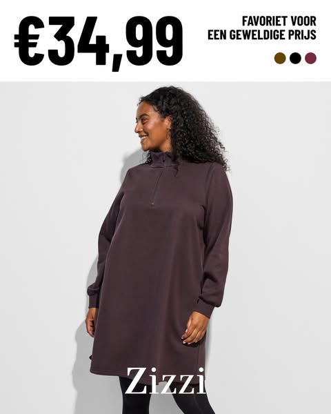 Deze sweatshirtjurk is nu populair