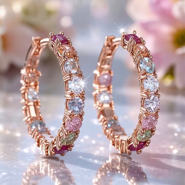 Multi-Coloured Crystals Hope Earrings