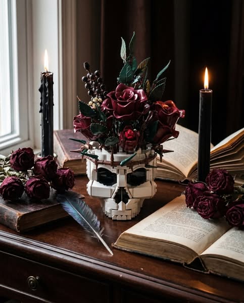Gothic Skull Brick Set | Dark Home Decor | Darkness Dagger