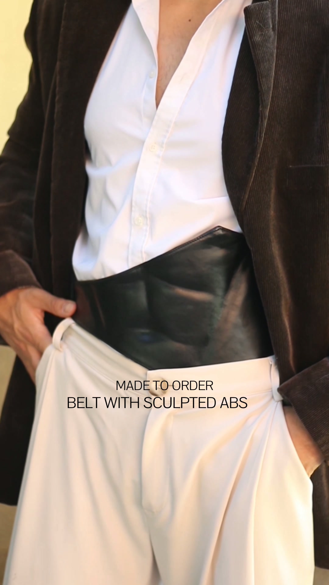Asymmetric Belt with Moulded Abs. Free International Shipping.