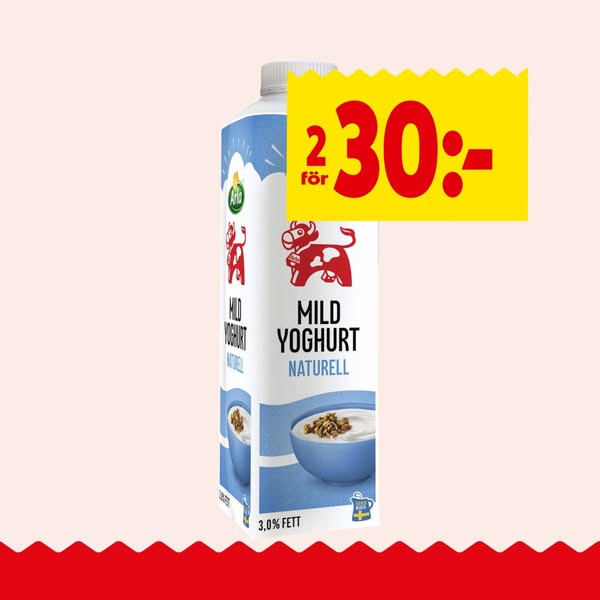 Mild Yoghurt Naturell 3% 1000g Arla Ko®