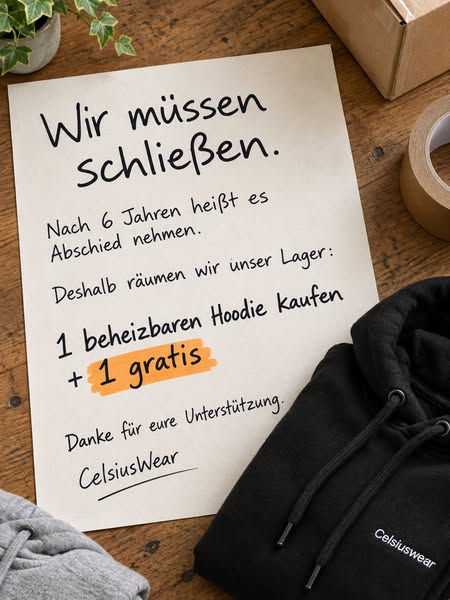 Beheizbarer Hoodie mit verstecktem Leuchtknopf