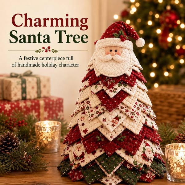 Beginner-Friendly Oversized DIY Quilted Santa Christmas Tree Kit