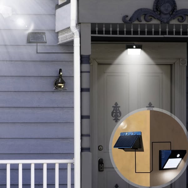 ALL-NEW Solar Powered Motion Sensor Light (W/ Detachable Solar Panel)