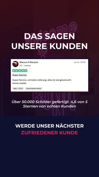 Neon-LED-Schild Angebot in 1 Minute | The Neon Company