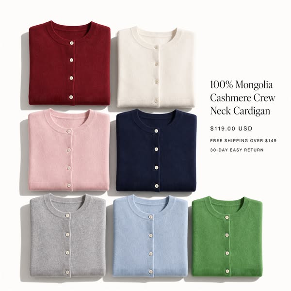 100% Cashmere Cardigan — $119