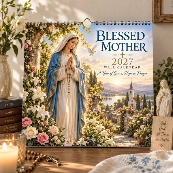 2027 Blessed Mother Wall Calendar – A Year of Grace, Hope & Prayer | Virgin Mary Christian Faith Calendar - Buy 1