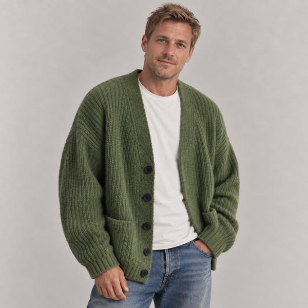 The cardigan between shirt and coat