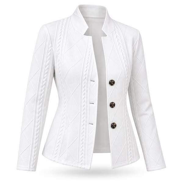 Blazer con botones y textura para mujer