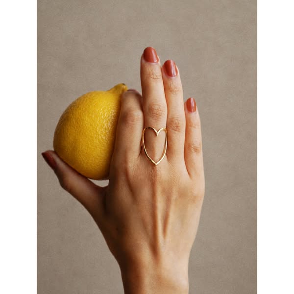 Ivy Heart Ring Gold