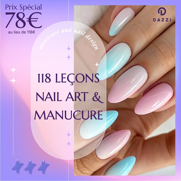 Offre spéciale : 59 leçons techniques + 59 leçons de Nail Art = 79 € au lieu de 118 €