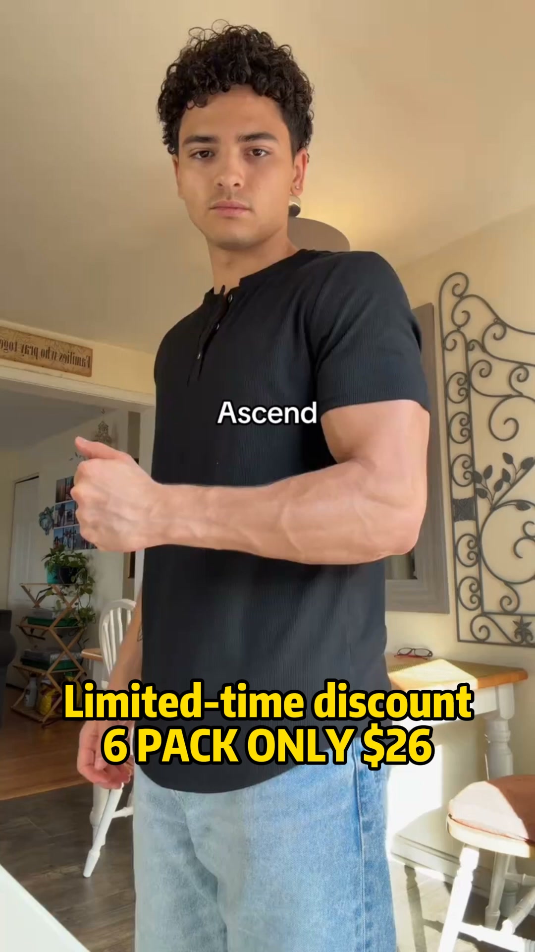Men’s Slim Fit Henley Shirt – Muscle Fit Casual Button Neck T-Shirt for Everyday Style