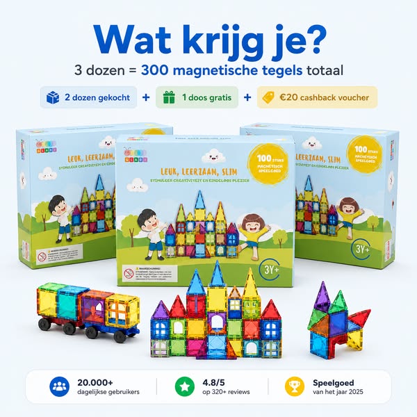 2+1 gratis op magnetic tiles
