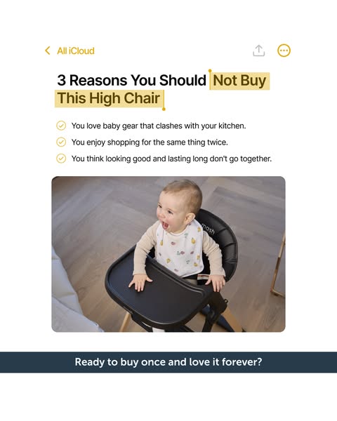 The last high chair you'll ever need to buy.