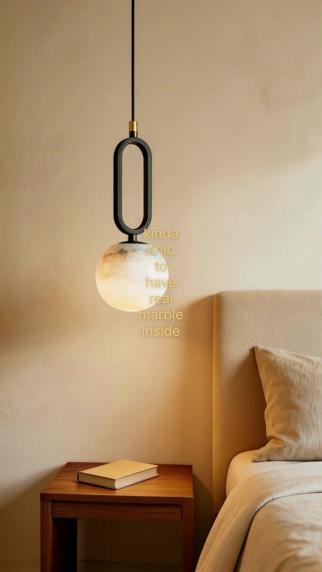 Hulda - Real Natural Marble Pendant Light