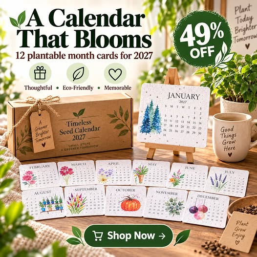 Early Holiday Sale 49% OFFEco-Friendly Plantable “Timeless” Seed Calendar 2027