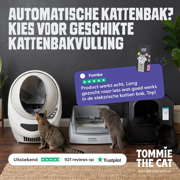 De beste kattenbakvulling voor automatische kattenbakken, voorkomt vastlopers en houdt je bak langer fris