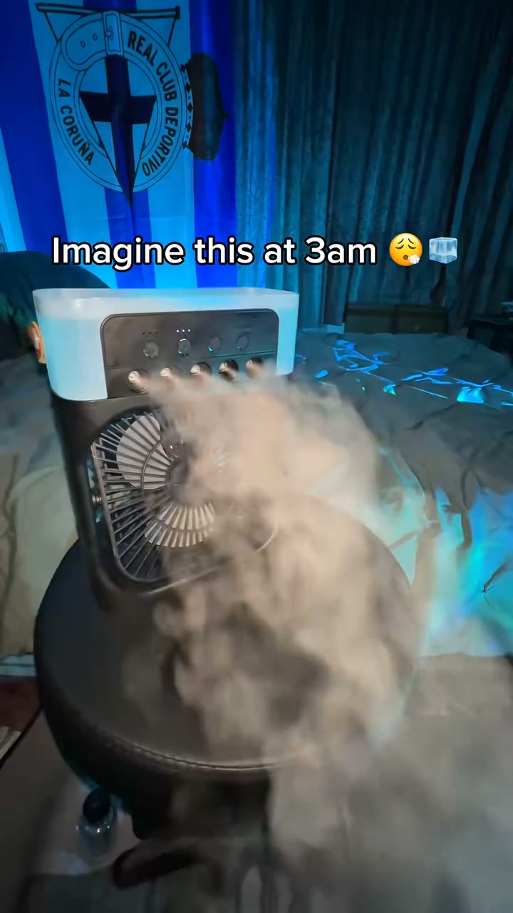 Plus de 50 000 ventes Ventilateur de bureau portable 4 en 1 avec brumisateur de glace