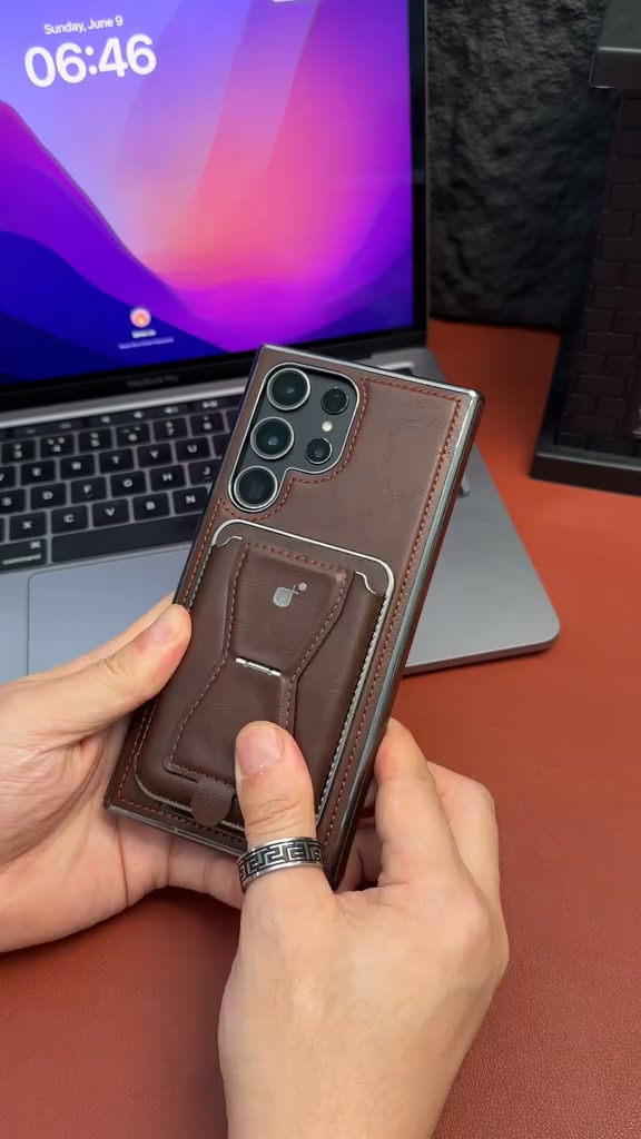 Leather Card Holder MagSafe Stand Case