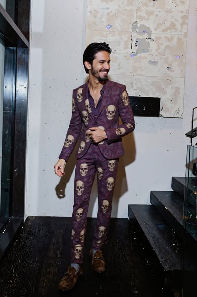 British-Designed Men’s Sequin Suit: Stand Out Like a Rockstar!