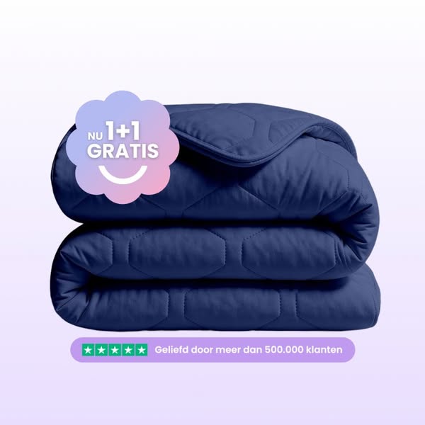 Wasbaar dekbed - Navy - Microvezel - 1+1 Gratis