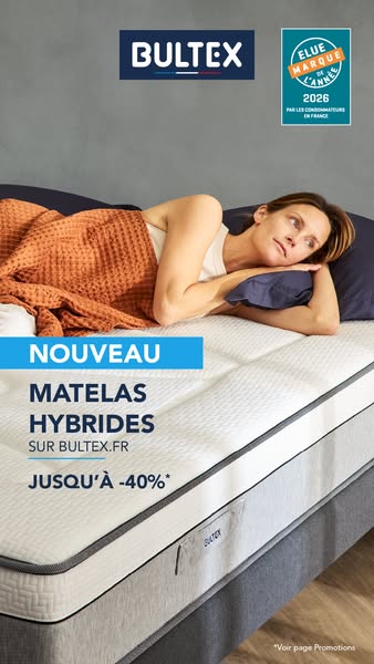 Matelas Hybrides jusqu'à -40%