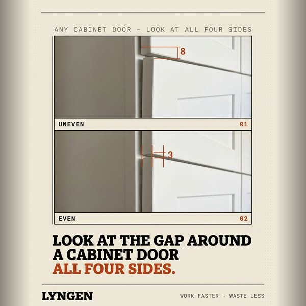 Look at the Gap Around a Cabinet Door — All Four Sides.