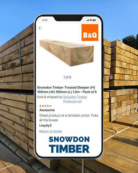 Snowdon Timber Treated Sleeper (H) 100mm (W) 200mm (L) 2.4m