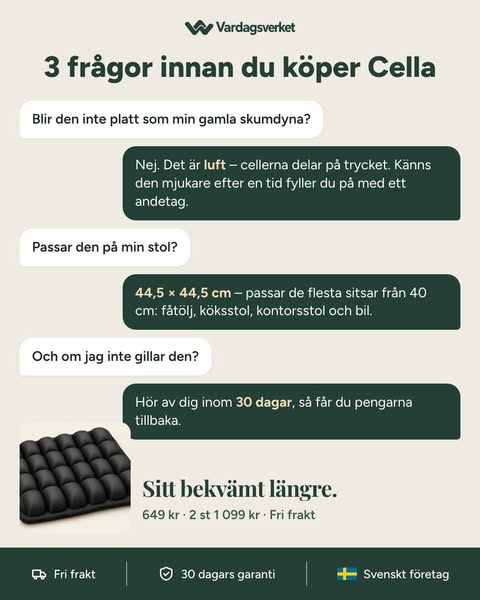 Sitt bekvämt längre