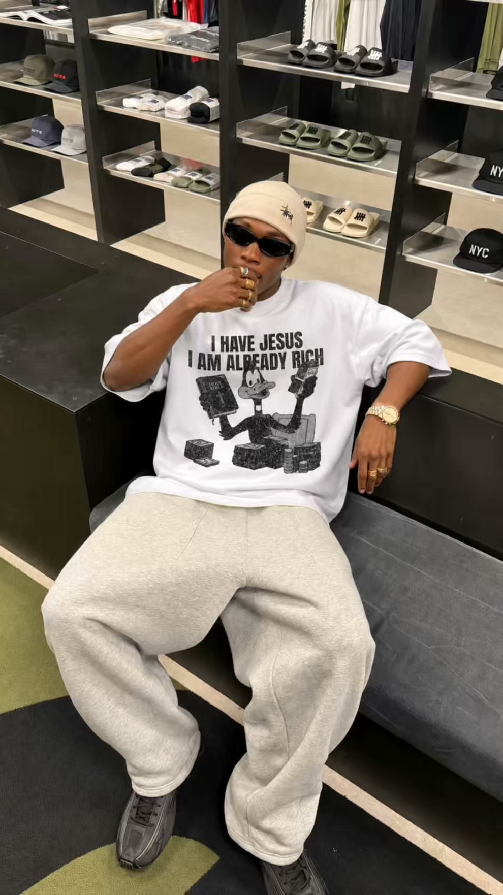 "I AM ALREADY RICH" OVERSIZED TEE