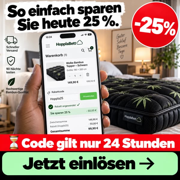 24 Stunden: 25 % mit Hoppla25
