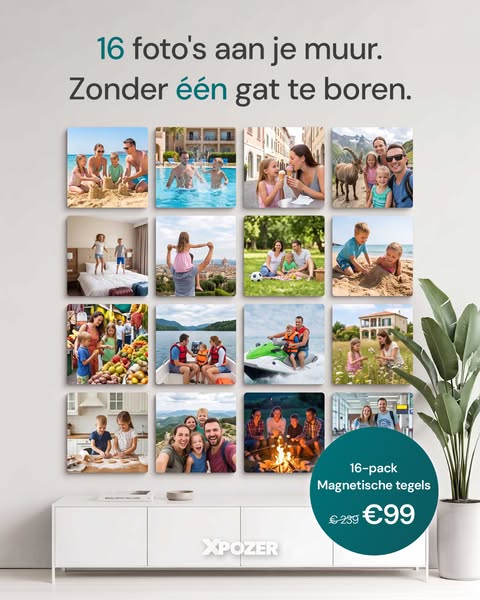 16 magnetische fototegels voor €99